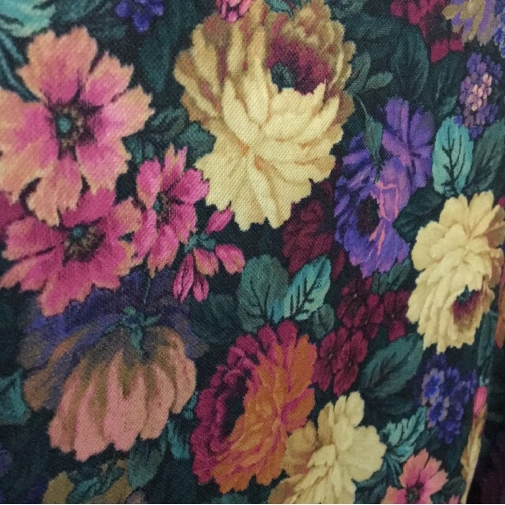 RARE NWT Vintage Nancy Frock 1970’s Floral Long Sleeve Dress, Size 16P Colorful - Picture 12 of 14